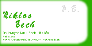 miklos bech business card